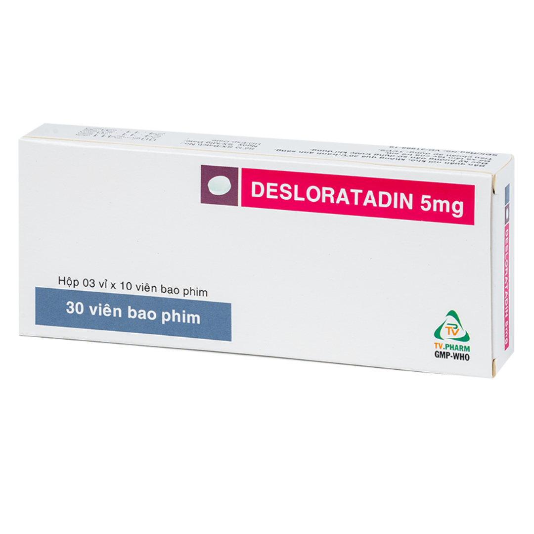1492. Desloratadin 5Mg Alu, V/10, H/30 - (Desloratadin 5mg) - [Thùng 196 hộp; hộp 3 vỉ; vỉ 10 viên] Trà Vinh - Việt Nam