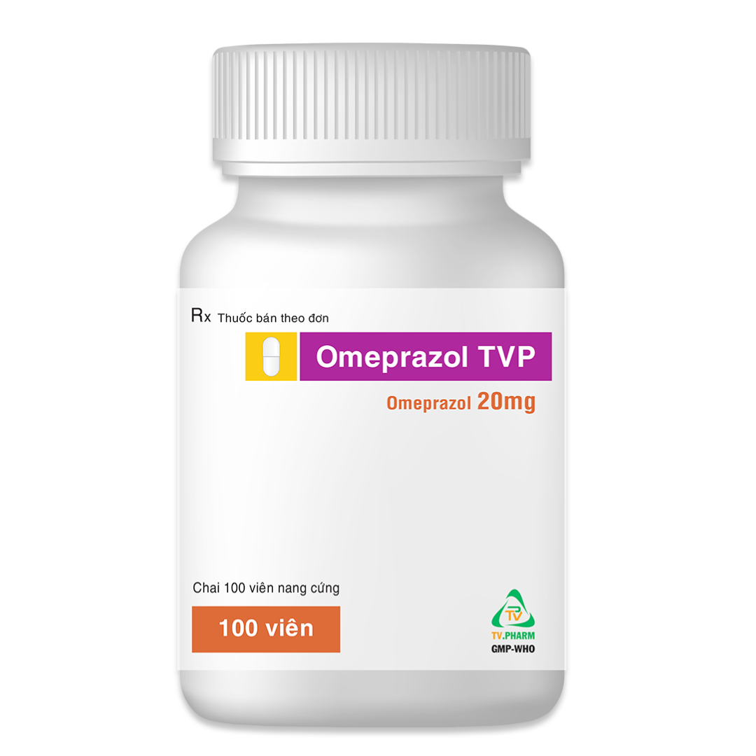 1528. Omeprazol Tvp - (Omeprazol 20mg) - [Thùng 189 Chai; Chai 100 Viên] Trà Vinh - Việt Nam