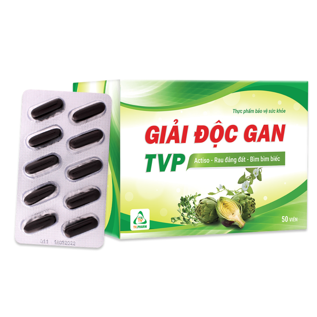 1544. Giải Độc Gan Tvp V/10, H/50 - (Cao actisô, Cao rau đắng đất, Cao bìm bìm biếc 200mg) - [Thùng 35 hộp; hộp 5 vỉ; vỉ 10 viên] Trà Vinh - Việt Nam