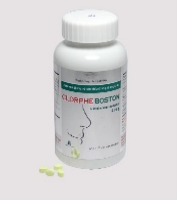 1626. Clorpheboston - (Chlorpheniramin maleat 4mg) - [Thùng 40 Chai; Chai 1000 Viên] Bostonpharma - Việt Nam