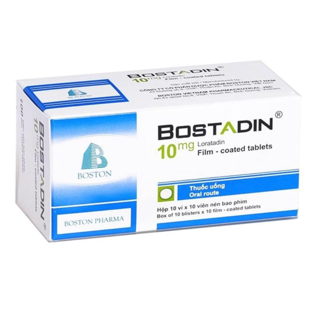 1630. Bostadin - (Loratadin 10mg) - [Thùng 210 Hộp; Hộp 10 Vỉ; Vỉ 10 Viên] Bostonpharma - Việt Nam