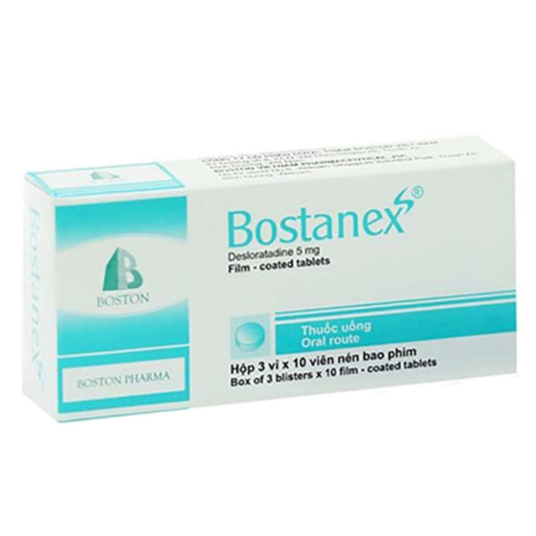 1633. Bostanex - (Desloratadin 5mg) - [Thùng 264 hộp; hộp 3 vỉ; vỉ 10 viên] Bostonpharma - Việt Nam