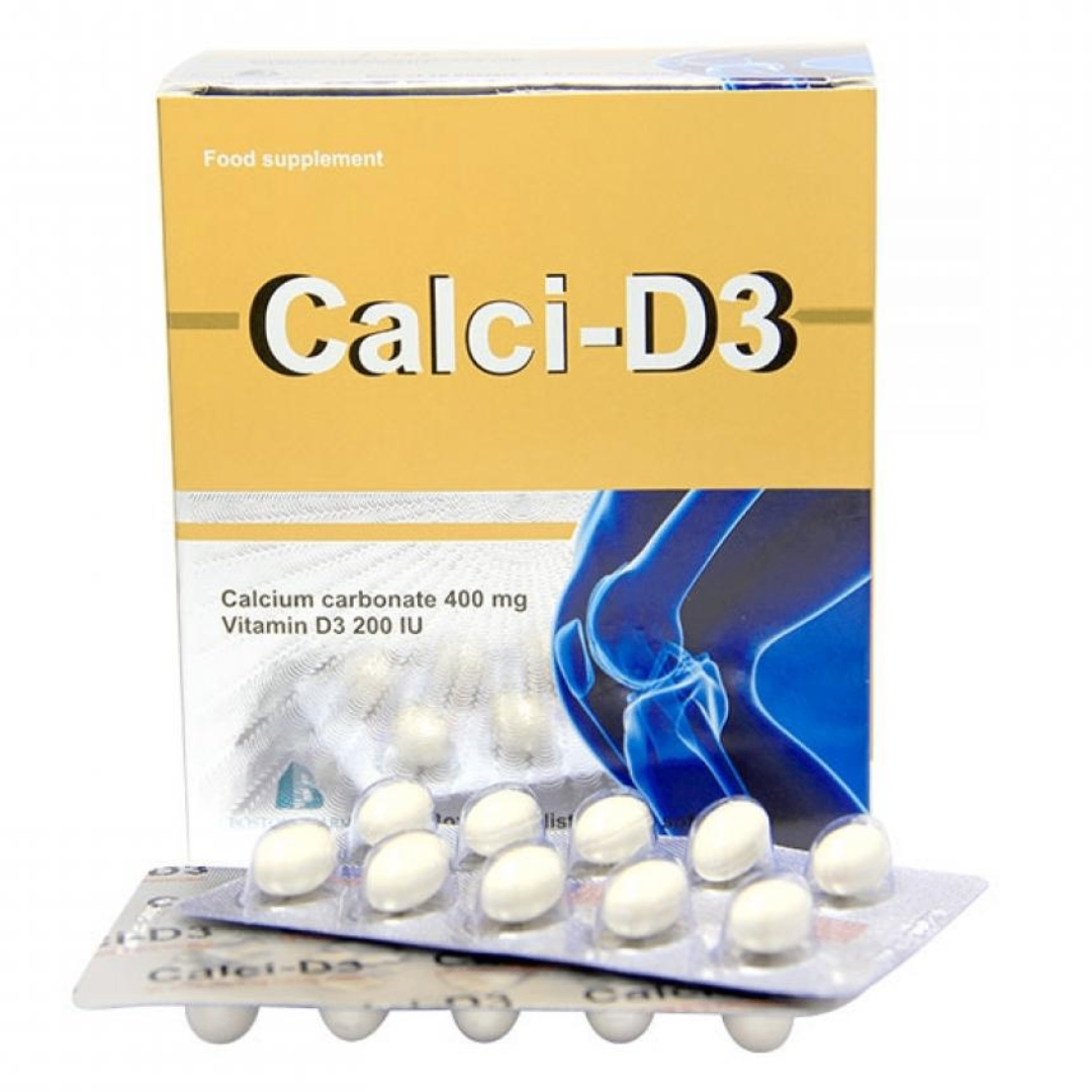 1692. Calci-D3 - (Calci carbonate 400mg + vitamin D3 200IU) - [Thùng 32 Hộp; Hộp 10 Vỉ; Vỉ 10 Viên] Bostonpharma - Việt Nam