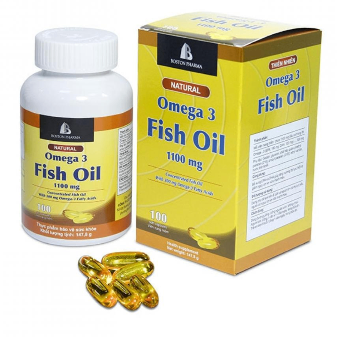 1693. Omega 3 - (EPA, DHA 300mg) - [Thùng 36 Chai; Chai 100 Viên] Bostonpharma - Việt Nam