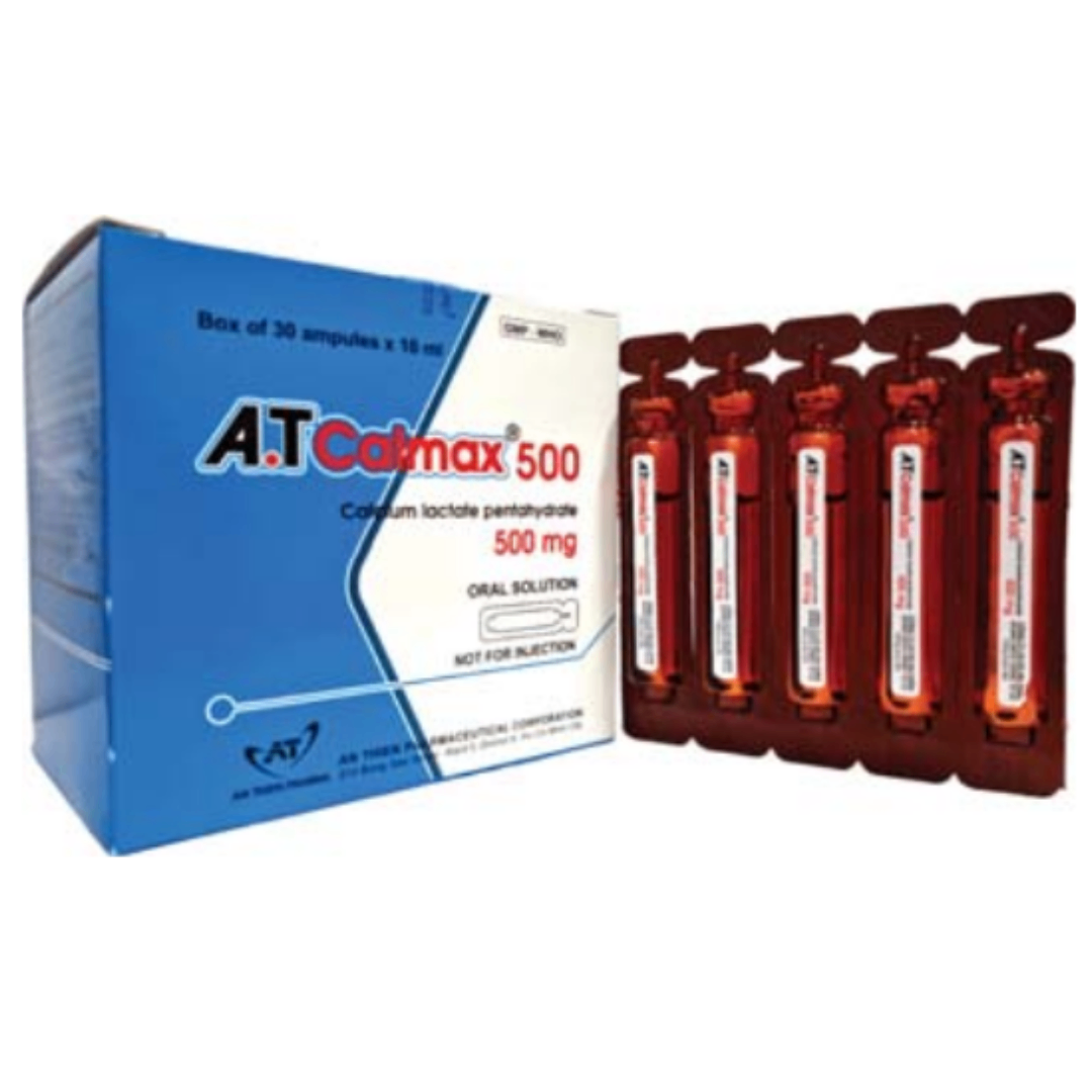 1772. A.t Calmax 500 - (Calci lactat 500mg/10ml) - [Thùng 42 Hộp; Hộp 30 ống; ống 10 Ml] An Thiên - Việt Nam