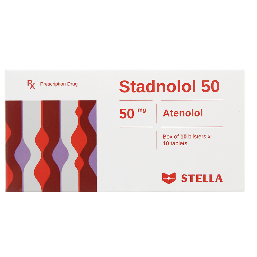 1932. Stadnolol 50 - (Atenolol 50mg) - [Thùng 140 Hộp; Hộp 10 Vỉ; Vỉ 10 Viên] Stella - Việt Nam