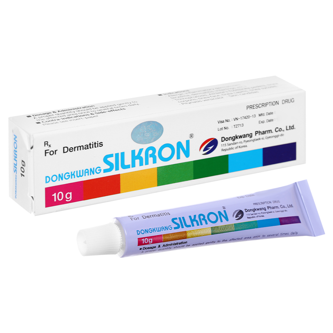 2074. Silkron - (Clotrimazole 100mg + Betamethasone dipropionate 100mg + Gentamicin sulfate 100mg) - [Thùng 1000 Hộp; Hộp 1 Tuýp; Tuýp 10 G] Dongkwang - Korea
