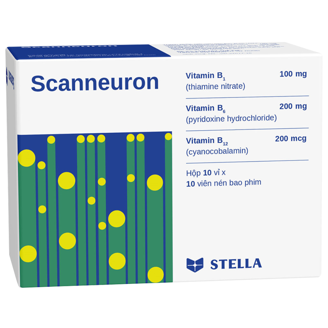 2057. Scanneuron - (B1 100mg + B6 200mg + B12 200mcg) - [Thùng 90 Hộp; Hộp 10 Vỉ; Vỉ 10 Viên] Stella - Việt Nam