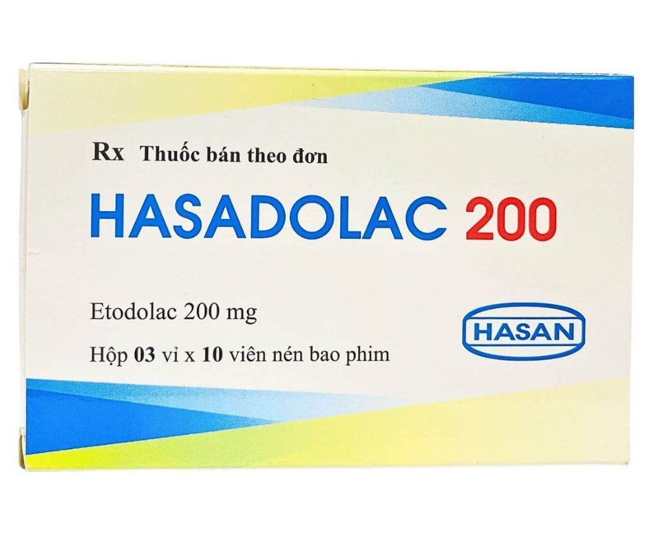 2105. Hasadolac 200 - (Etodolac 200mg) - [Thùng 240 hộp; hộp 3 vỉ; vỉ 10 viên] Hasan - Việt Nam