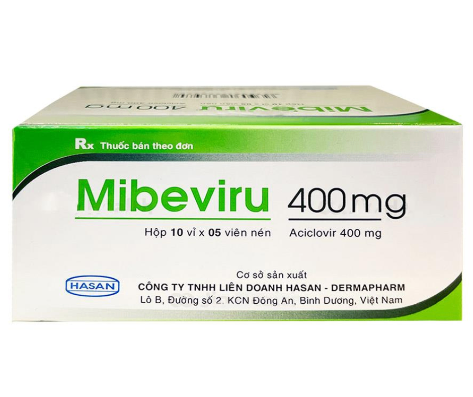 2118. Mibeviru 400Mg* - (Acyclovir 400mg) - [Thùng 125 Hộp; Hộp 10 Vỉ; Vỉ 5 Viên] Hasan - Việt Nam