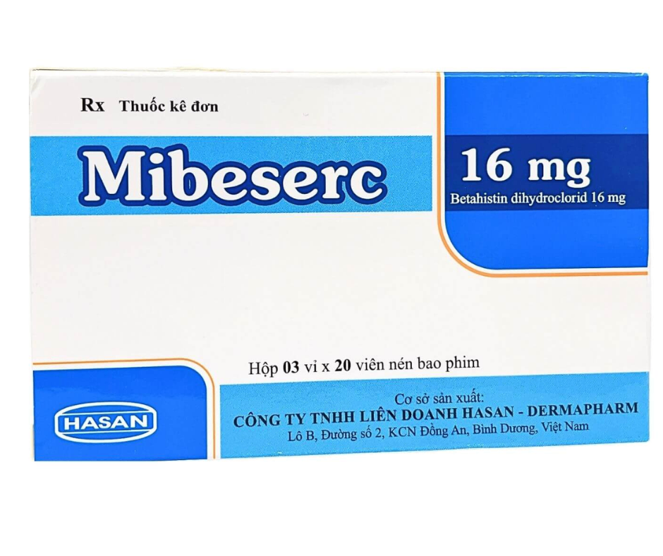 2125. Mibeserc 16* - (Betahistidine dihydroclorid 16mg) - [Thùng 240 Hộp; Hộp 3 Vỉ; Vỉ 20 Viên] Hasan - Việt Nam
