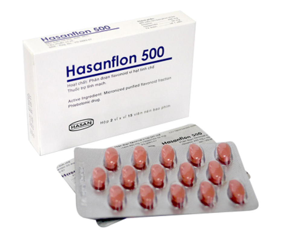 2106. Hasanflon* - (Diosmin 450mg + Hesperidin 50mg) - [Thùng 230 hộp; hộp 2 vi; vi 15 viên] Hasan - Việt Nam