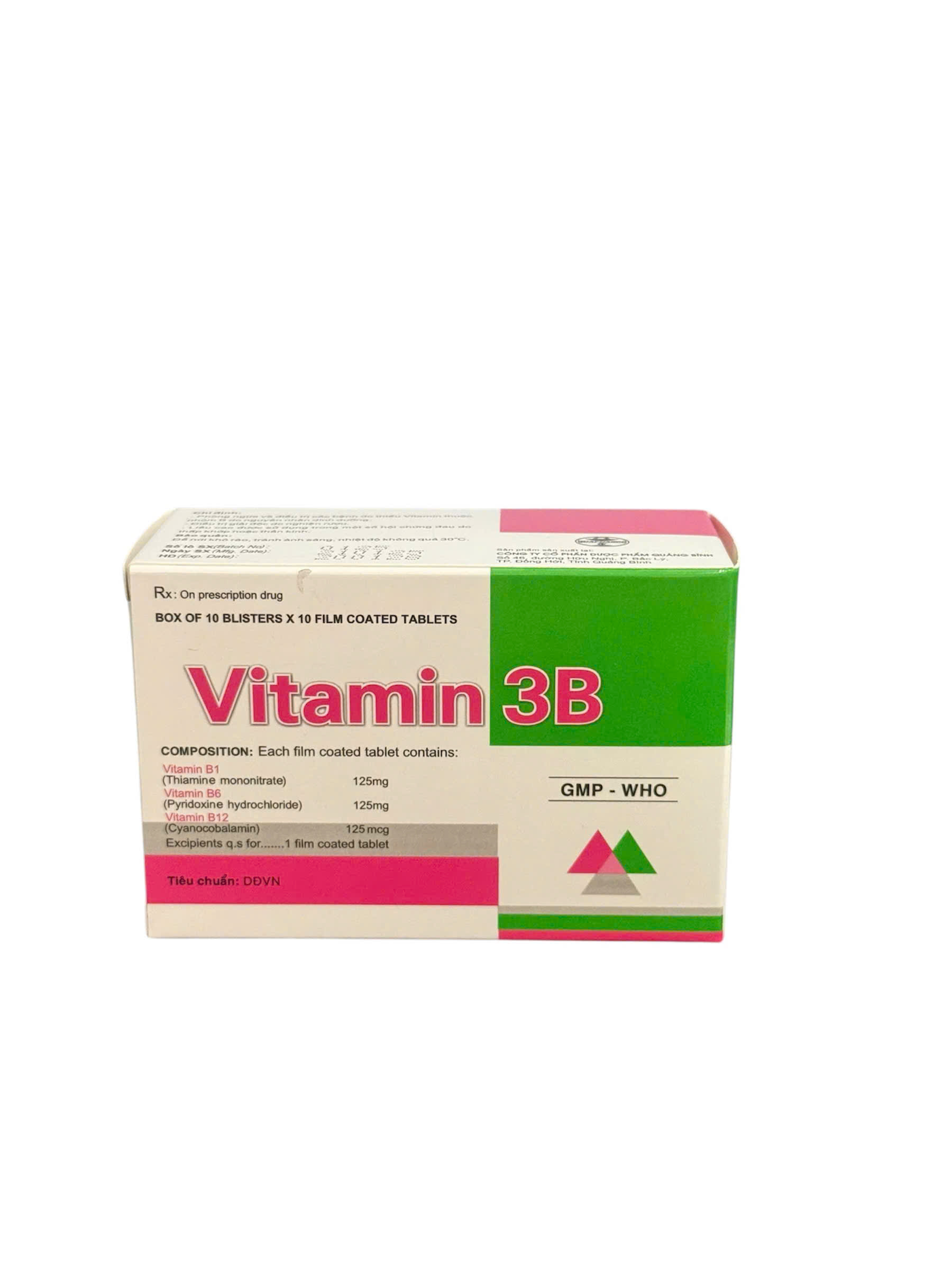 2172. Vitamin 3B - (Vitamin B1 125mg + B6 125mcg) - [Thùng 112 hộp; hộp 10 vỉ; vỉ 10 viên] Quảng Bình - Việt Nam