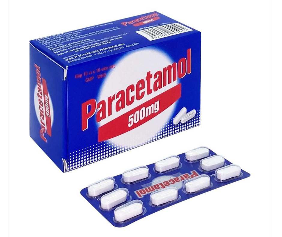 2181. Paracetamol 500Mg - (Paracetamol 500mg) - [Thùng 100 hộp; hộp 10 vỉ; vỉ 10 viên] Quảng Bình - Việt Nam