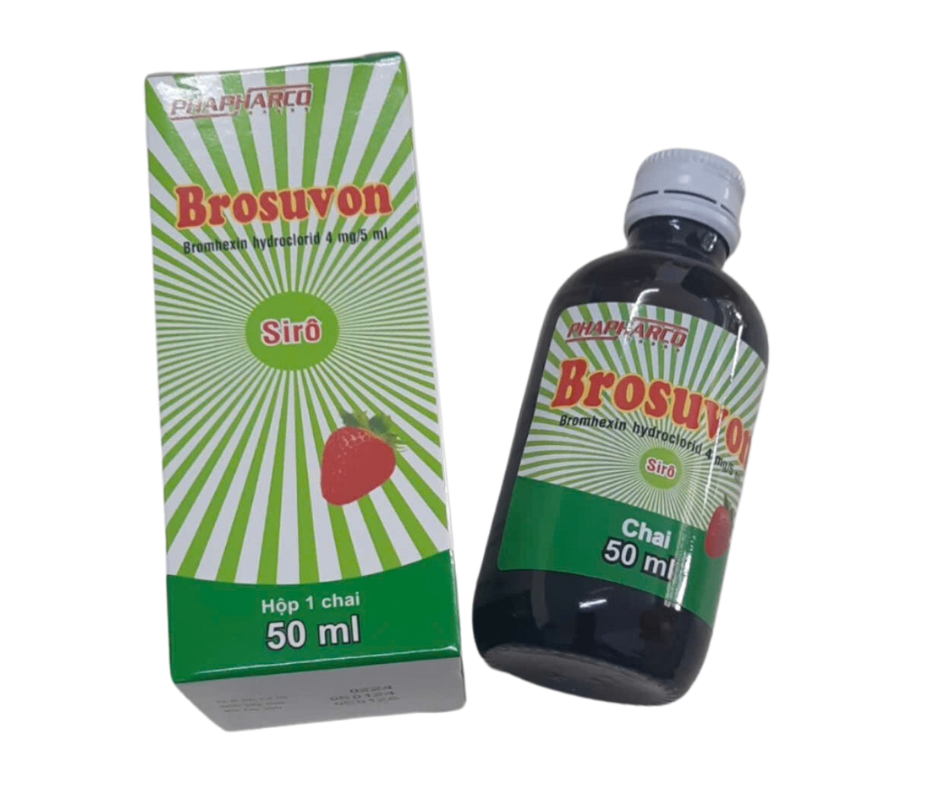 2188. Brosuvon - (Bromhexin hydroclorid 40mg/50ml) - [Thùng 126 Hộp; Hộp 1 Chai; Chai 50 Ml] Bình Thuận - Việt Nam