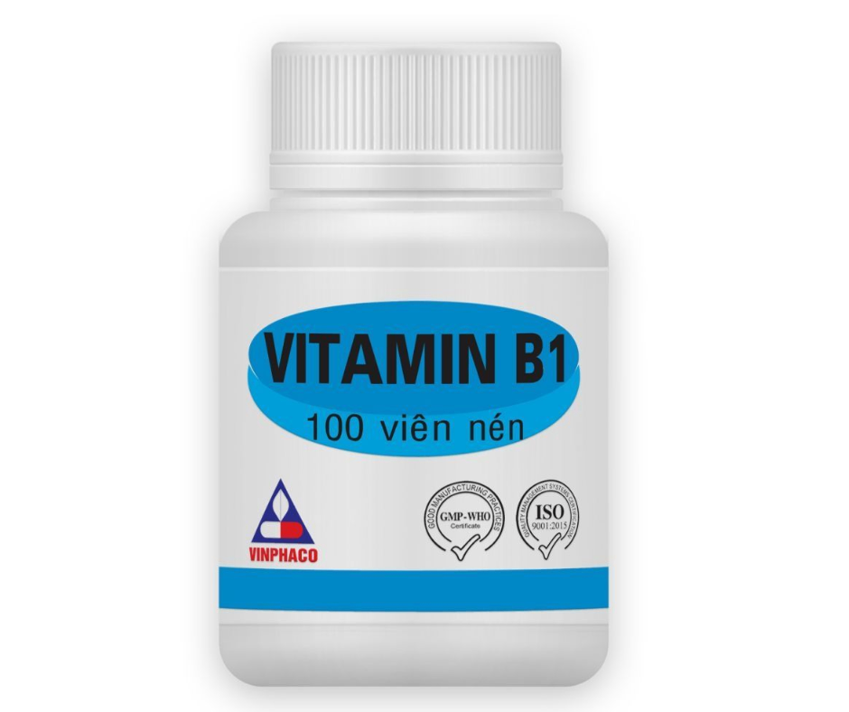 2412. Vitamin B1 - (Thiamin mononitrat 10mg) - [Thùng 504 chai; chai 100 viên] Vinphaco - Việt Nam