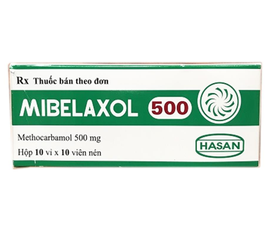 2184. Mibelaxol 500 - (Methocarbamol 500mg) - [Thùng 100 Hộp; Hộp 10 Vỉ; Vỉ 10 Viên] Hasan - Việt Nam