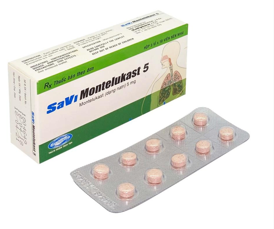 2534. Savi Montelukast 5 - (Montelukast 5mg) - [Thùng 264 Hộp; Hộp 3 Vỉ; Vỉ 10 Viên] Savipharm - Việt Nam