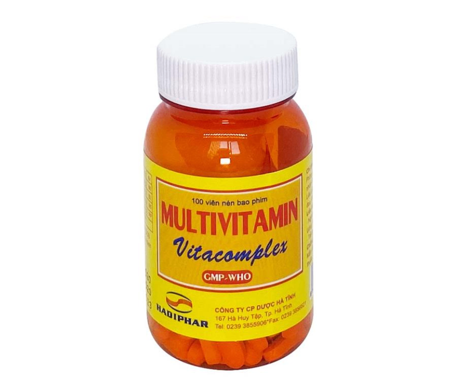 2731. Multivitamin - (Thiamin mononitrat 2mg + Pyrydocin HCL 10mg + Riboflavin 20mg) - [Thùng 120 chai; chai 100 viên] Hà Tĩnh - Việt Nam