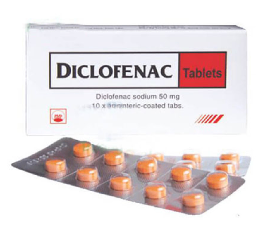 2820. Diclofenac Tablets - (Diclofenac sodium 50mg) - [Thùng 160 hộp; hộp 10 vỉ; vỉ 10 viên] Pymepharco - Việt Nam