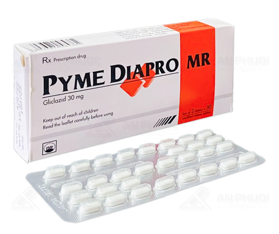 2879. Pymediapro Mr (Tđsh Với Diamicron Mr) - (Gliclazide 30mg) - [Thùng 210 Hộp; Hộp 2 Vỉ; Vỉ 30 Viên] Pymepharco - Việt Nam