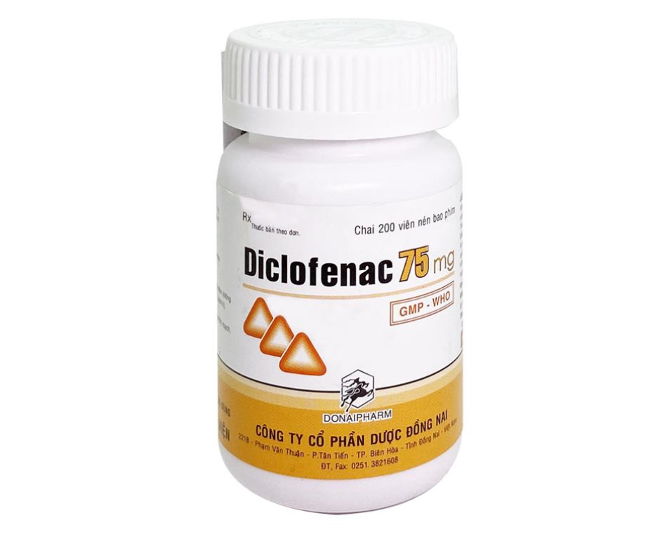 3023. Diclofenac 75Mg - (Diclofenac sodium 75mg) - [Thùng 136 Chai; Chai 200 Viên] Đồng Nai - Việt Nam