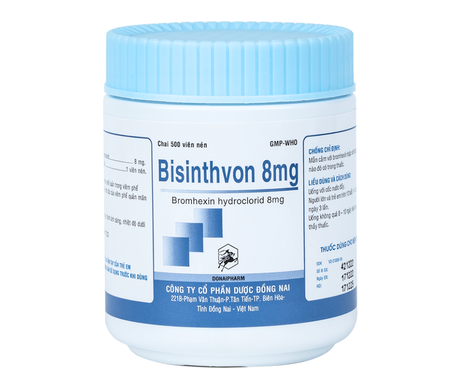 3007. Bisinthvon C/500 Thom - (Bromhexin hydroclorid 8mg) - [Thùng 60 Chai; Chai 500 Viên] Đồng Nai - Việt Nam