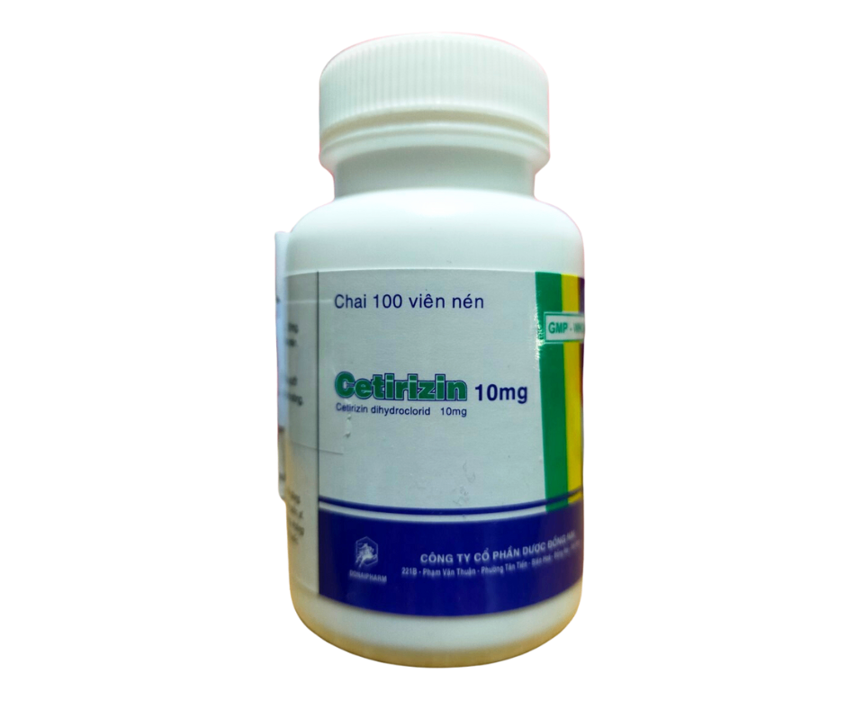 3018. Cetirizin - (Cetirizin 10mg) - [Thùng 154 Chai; Chai 100 Viên] Đồng Nai - Việt Nam
