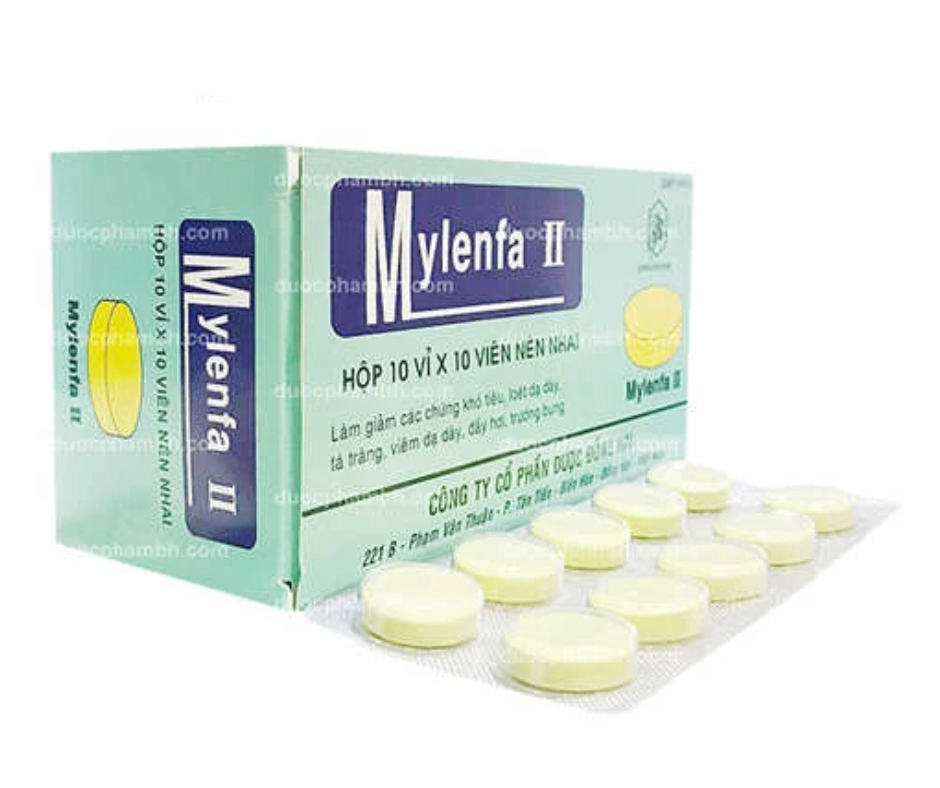 3034. Mylenfa Ii - (Nhôm hydroxyd 200mg + Magnesi hydroxyd 20mg) - [Thùng 60 hộp; hộp 10 vỉ; vỉ 10 viên] Đồng Nai - Việt Nam