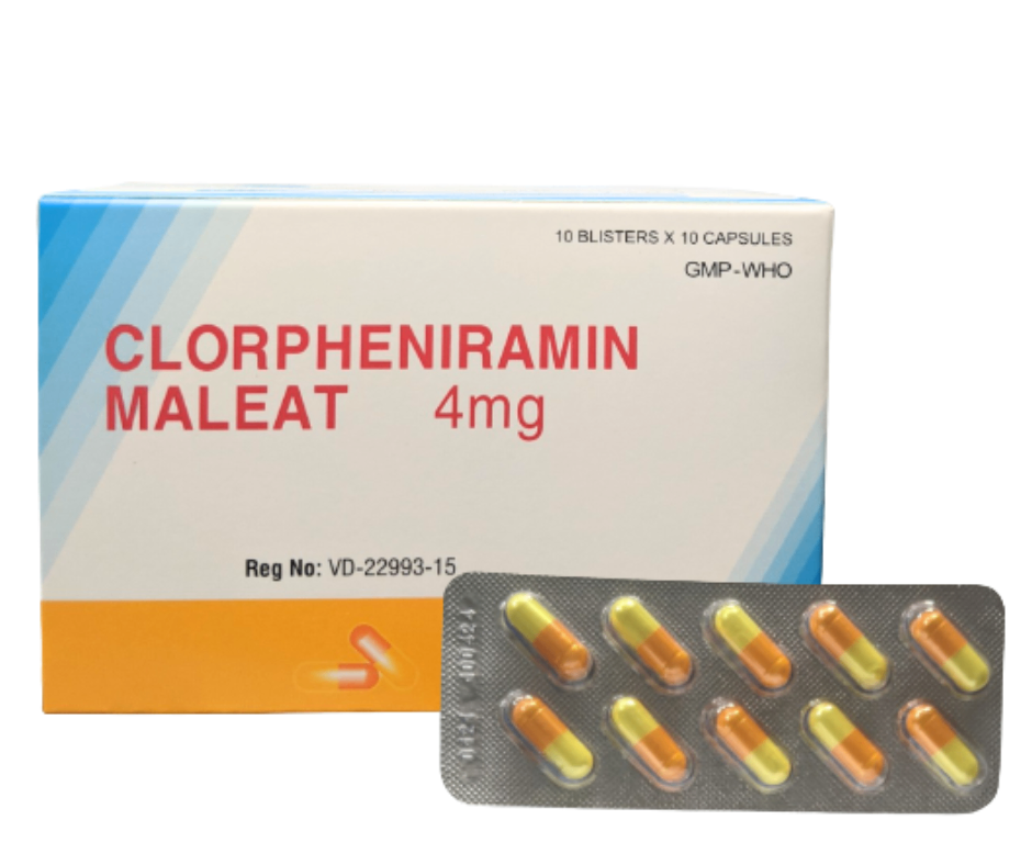 3050. Clorpheniramin 4Mg - (Clopheniramin Maleat 4mg) - [Thùng 120 hộp; hộp 10 vỉ; vỉ 10 viên] Quảng Bình - Việt Nam