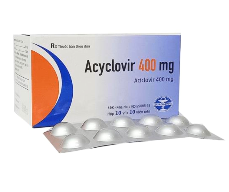 3062. Acyclovir 400Mg - (Acyclovir 400mg) - [Thùng 45 hộp; hộp 10 vỉ; vỉ 10 viên] Quảng Bình - Việt Nam
