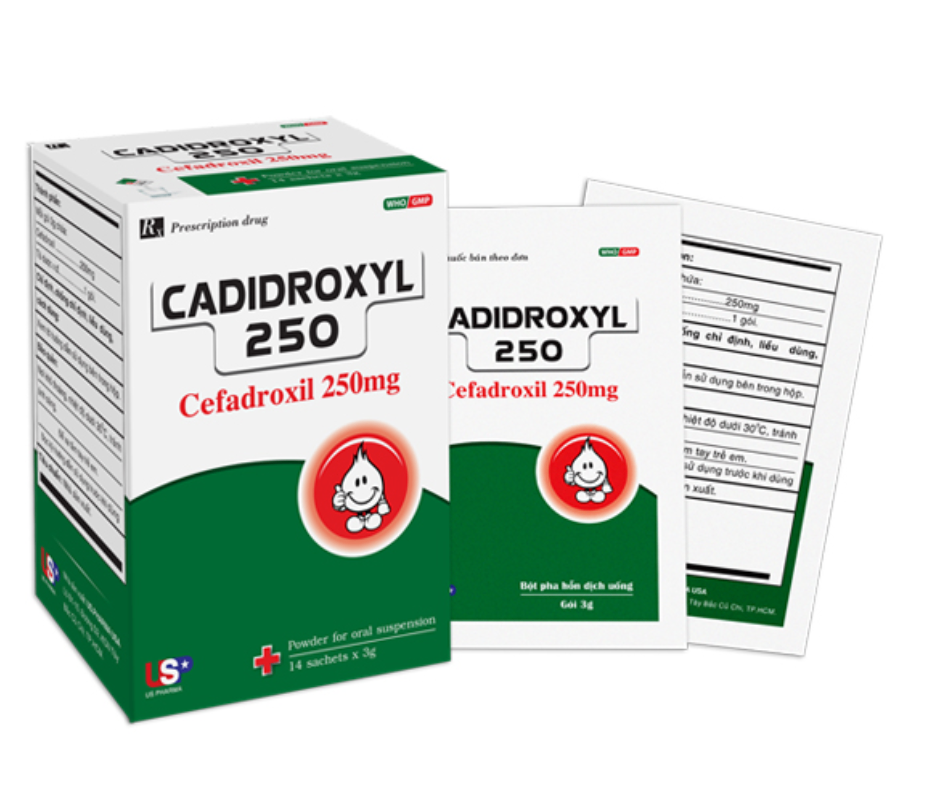 3071. Cadidroxyl 250 - (Cefadroxil 250mg) - [Thùng 115 Hộp; Hộp 14 Gói; Gói 3 G] Us Pharma Usa - Việt Nam