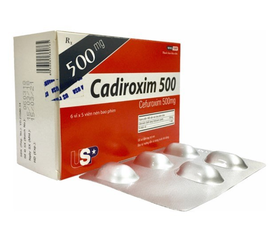 3090. Cadiroxim 500 - (Cefuroxim 500mg) - [Thùng 90 Hộp; Hộp 6 Vỉ; Vỉ 5 Viên] Us Pharma Usa - Việt Nam