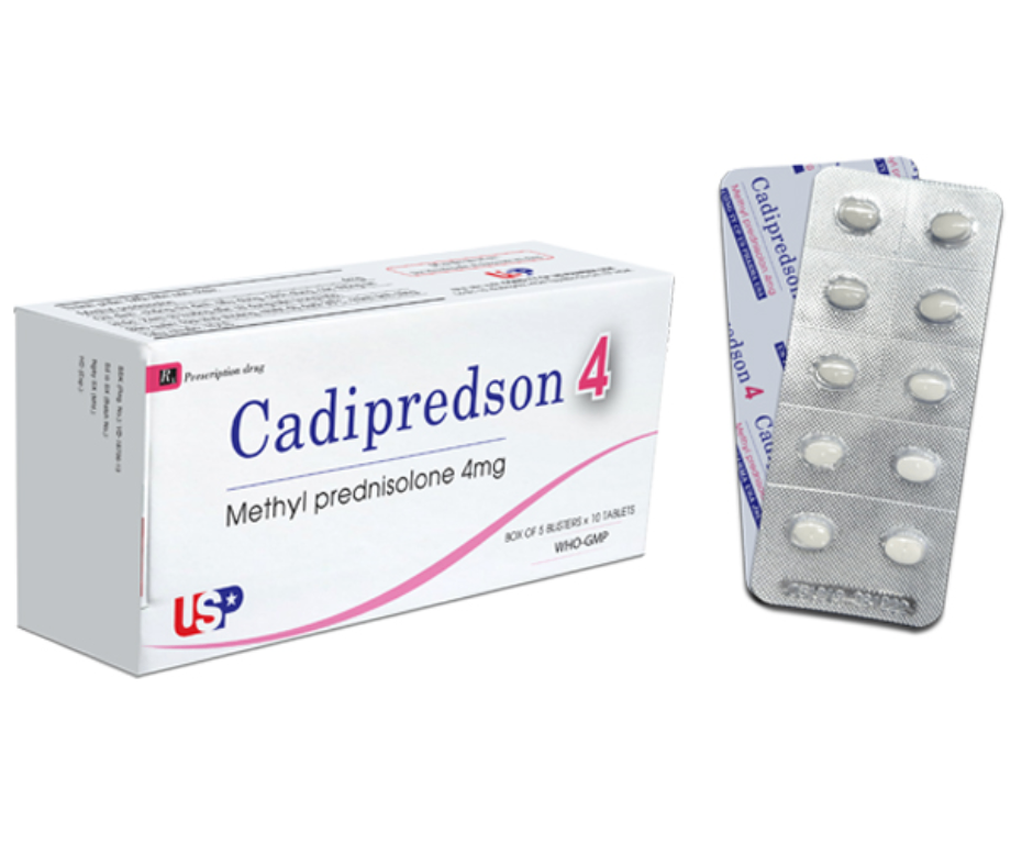 3106. Cadipredson 4 - (Methyl prednisolon 4mg) - [Thùng 264 Hộp; Hộp 5 Vỉ; Vỉ 10 Viên] Us Pharma Usa - Việt Nam