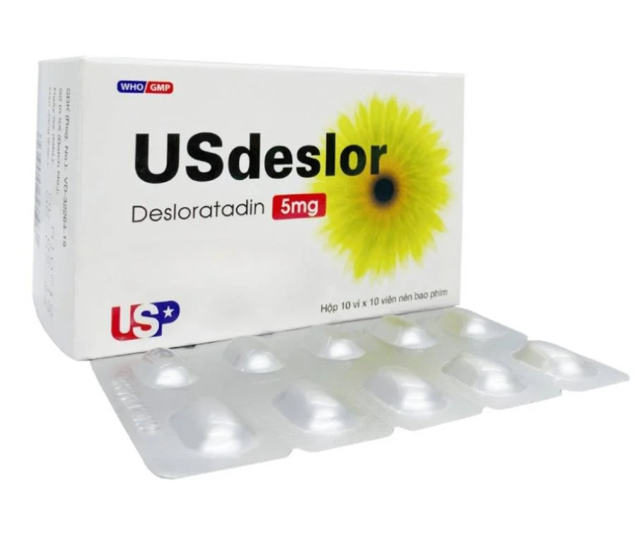 3160. Usdeslor 5Mg - (Desloratadine 5mg) - [Thùng 84 Hộp; Hộp 10 Vỉ; Vỉ 10 Viên] Us Pharma Usa - Việt Nam