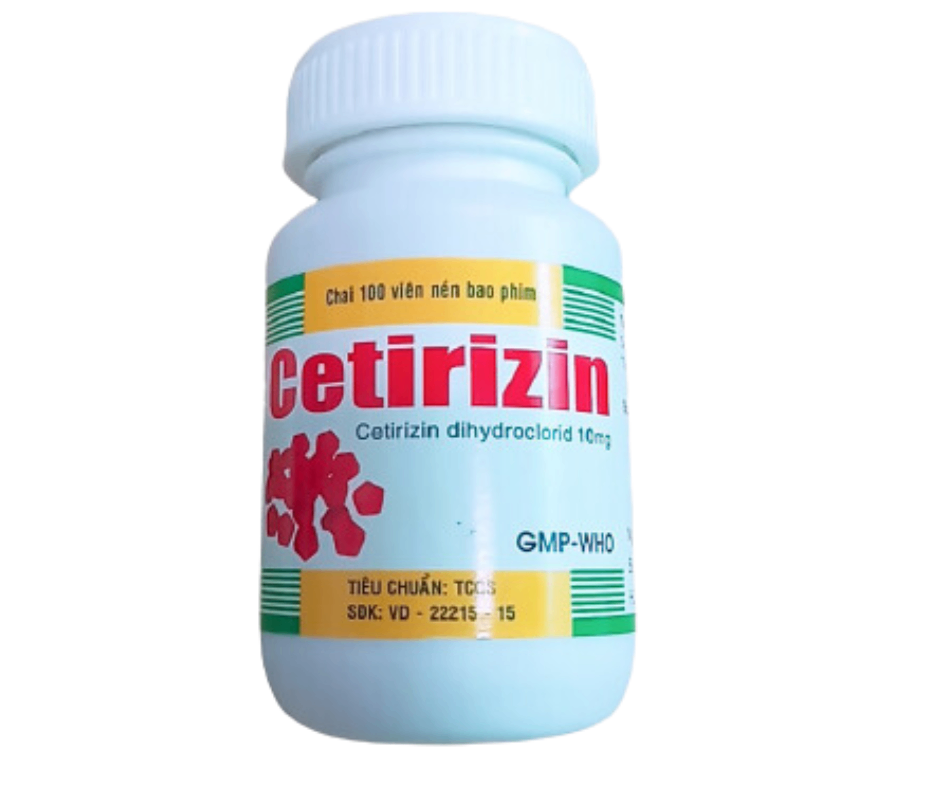 3321. Cetirizin - (Cetirizin HCl 10mg) - [Thùng 264 Chai; Chai 100 Viên] Tipharco - Việt Nam