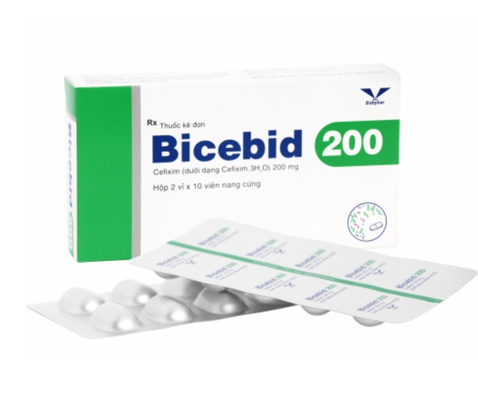3361. Bicebid 200 - (Cefixim 200mg) - [Thùng 100 hộp; hộp 2 vỉ; vỉ 10 viên] Bidiphar - Việt Nam
