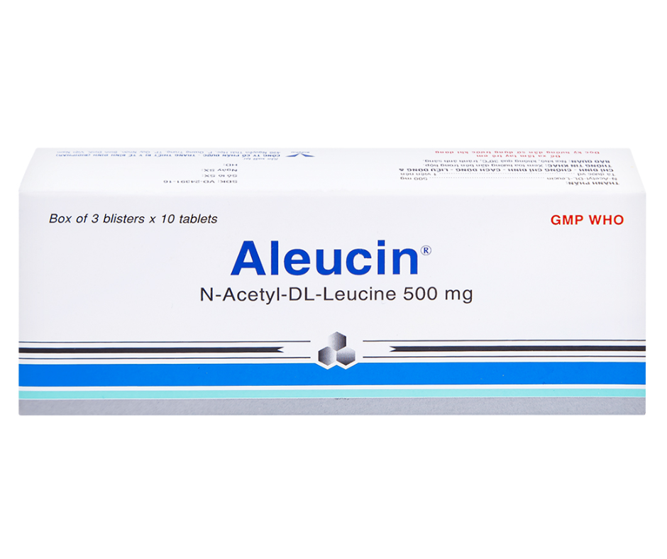 3434. Aleucin - (N- Acetyl DL - Leucin 500mg) - [Thùng 150 hộp; hộp 3 vỉ; vỉ 10 viên] Bidiphar - Việt Nam