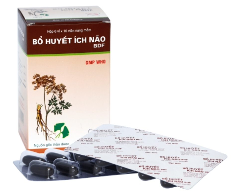 3436. Bổ Huyết Ích Não Bdf - (Cao đương quy 300mg + Cao khô Ginkgo Biloba 40mg) - [Thùng 36 hộp; hộp 6 vỉ; vỉ 10 viên] Bidiphar - Việt Nam