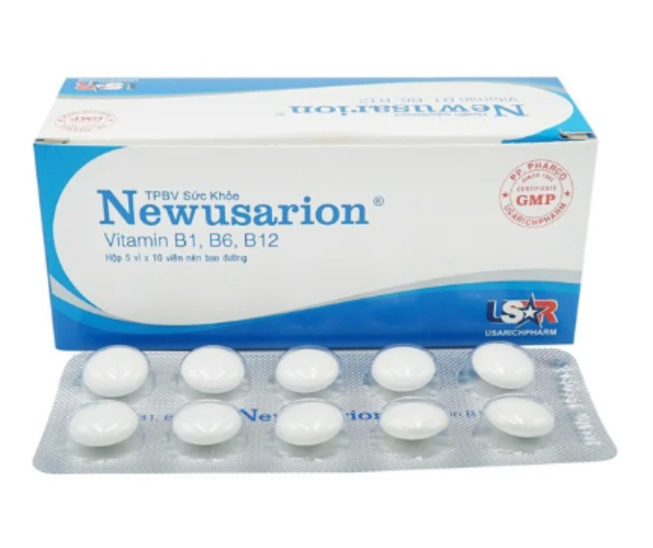 3527. Newusarion - (Vitamin B1 10mg + Vitamin B6 10mg + Vitamin B12 2mcg) - [Thùng 360 hộp; hộp 5 vỉ; vỉ 10 viên] Pp.pharco - Việt Nam