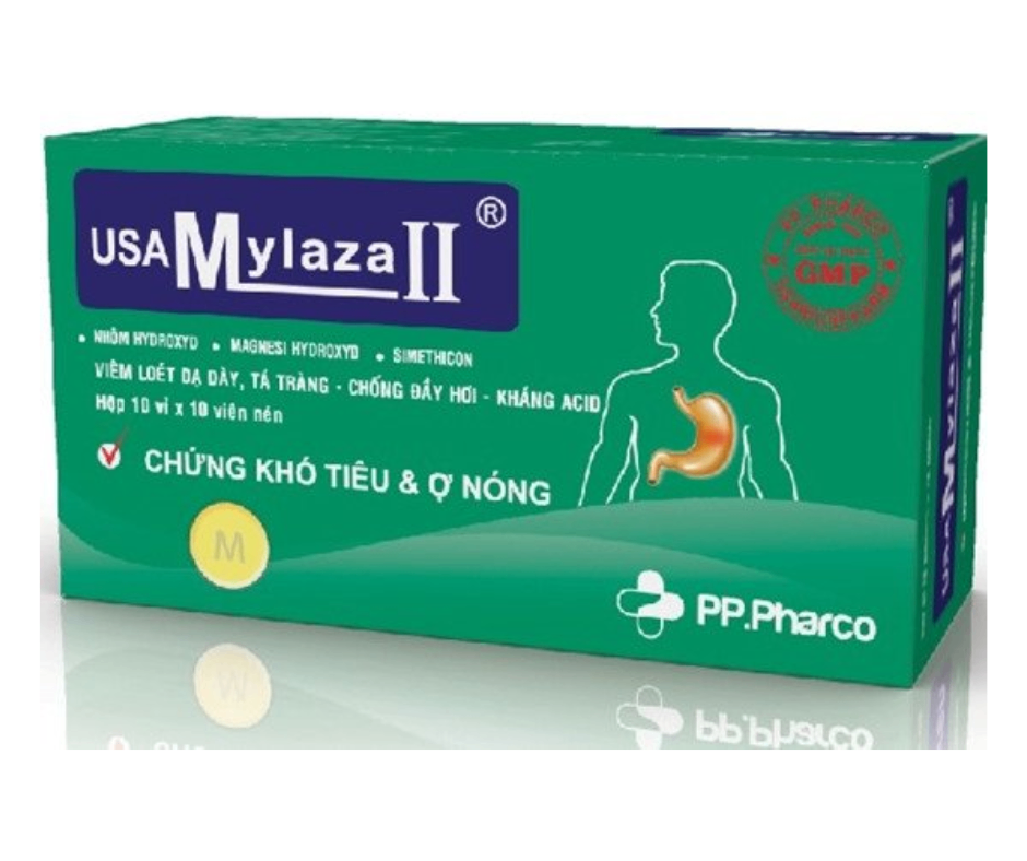 3604. Usamylaza Ii - (Magnesium hydroxyd 200mg + Nhôm hydroxyd 200mg + Bột ô tặc cốt 100mg) - [Thùng 120 hộp; hộp 10 vỉ; vỉ 10 viên] Pp.pharco - Việt Nam