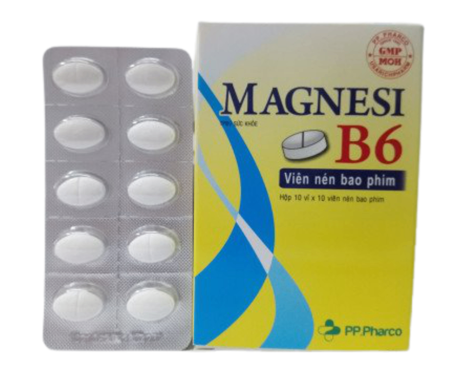 3610. Magnesi B6 - (Trong 1 viên có chứa: Magie lactate 47.0mg + Vitamin B6 1.5mg) - [Thùng 150 hộp; hộp 10 vỉ; vỉ 10 viên] Pp.pharco - Việt Nam