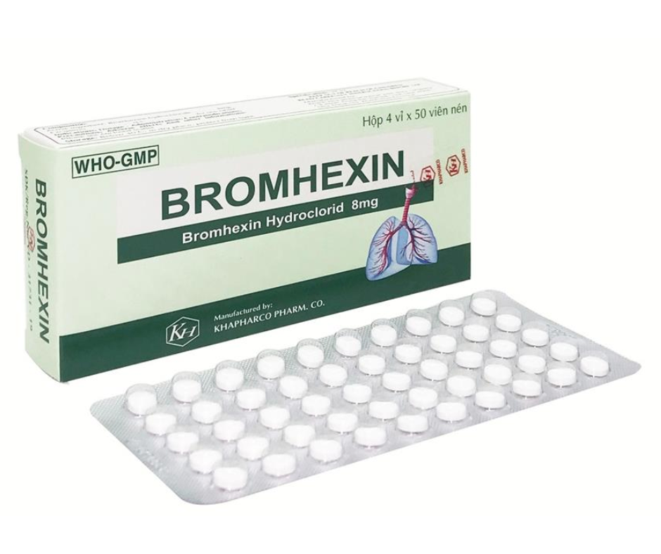 3655. Bromhexin - (Bromhexin 8mg) - [Thùng 246 Hộp; Hộp 4 Vỉ; Vỉ 50 Viên] Khánh Hòa - Việt Nam