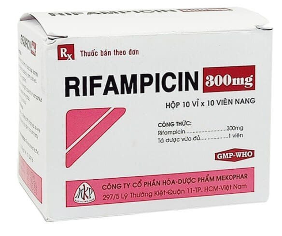 4127. Rifampicin 300 Vna - (Rifampicin 300mg) - [Thùng 72 hộp; hộp 10 vỉ; vỉ 10 viên] Mekophar - Việt Nam