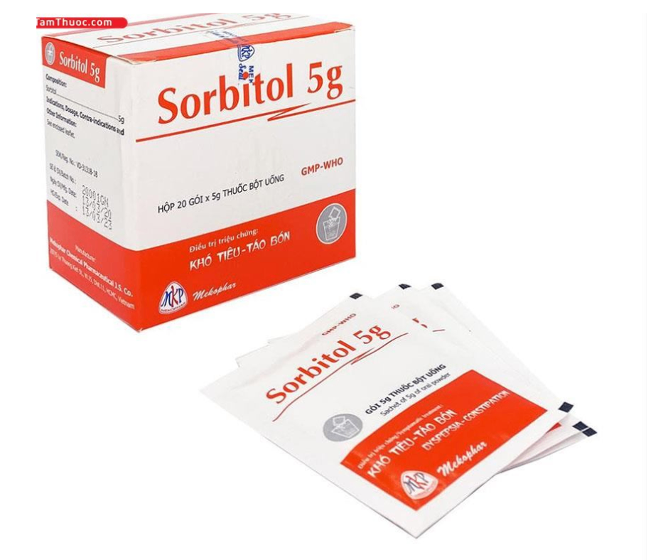 4123. Sorbitol 5G Bột - (Sorbitol 5g) - [Thùng 54 hộp; hộp 20 gói; gói 5 g] Mekophar - Việt Nam