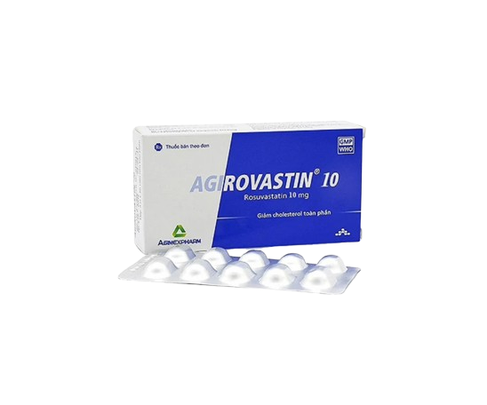 1771. Rx Agirovastin 10 - (Rosuvastatin 10mg) - [Thùng 240 Hộp; Hộp 6 Vỉ; Vỉ 10 Viên] Agimexpharm - Việt Nam