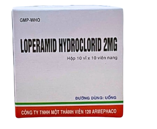 4985. Loperamid Hydroclorid 2Mg - (Loperamide Hydroclorid 2mg) - [Thùng 100 hộp; hộp 10 vỉ; vỉ 10 viên] Armephaco - Việt Nam