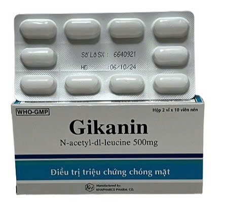 4969. Gikanin - (N-acetyl-dl-leucine 500mg) - [Thùng 525 Hộp; Hộp 2 Vỉ; Vỉ 10 Viên] Khánh Hòa - Việt Nam