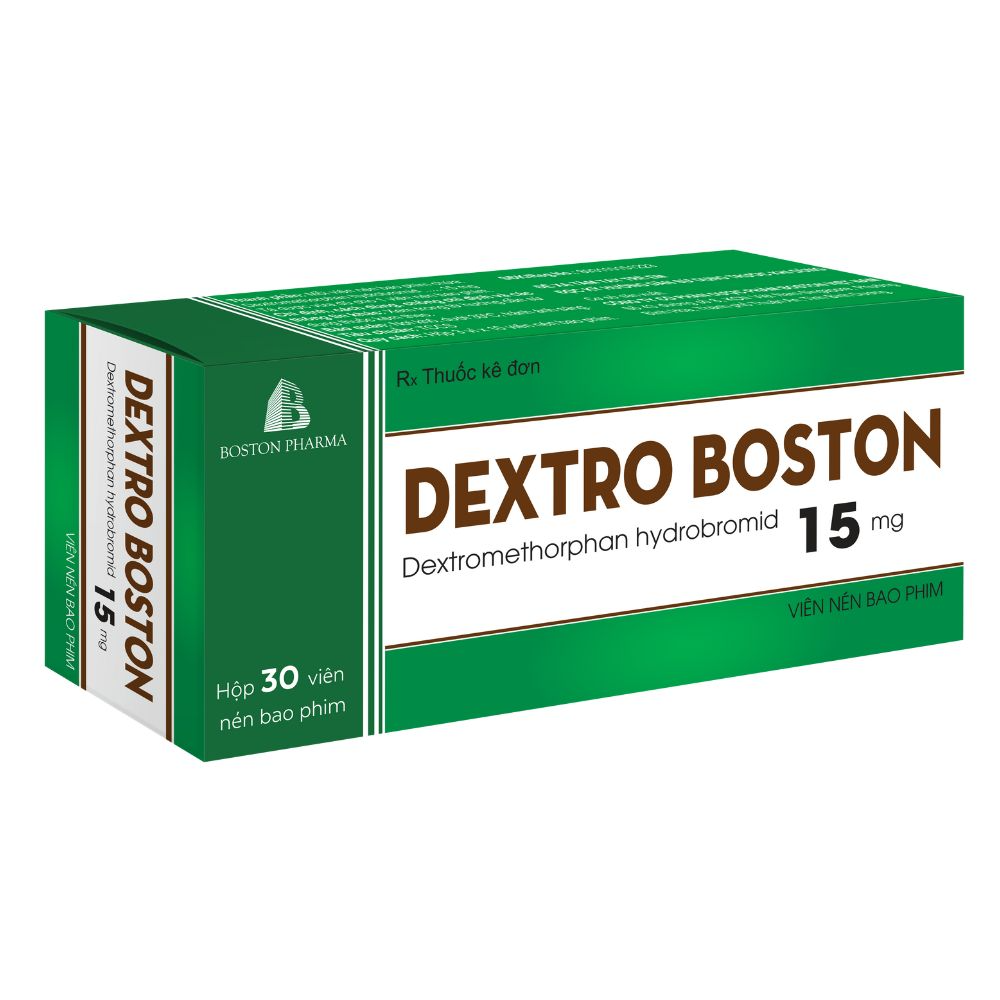 5268. Dextro Boston - (Dextromethorphan hydrobromid 15mg) - [Thùng 288 Hộp; Hộp 3 Vỉ; Vỉ 10 Viên] Bostonpharma - Việt Nam