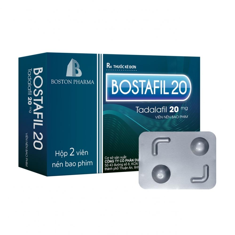 5281. Bostafil 20 - (Tadalafil 20mg) - [Thùng 300 Hộp; Hộp 1 Vỉ; Vỉ 2 Viên] Bostonpharma - Việt Nam
